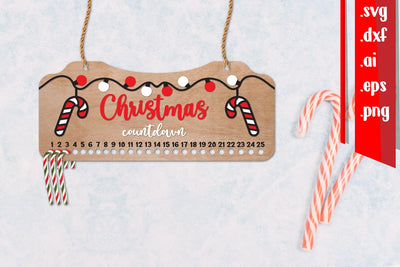 Christmas Countdown | Candy Cane Christmas Calendar SVG zafrans studio 