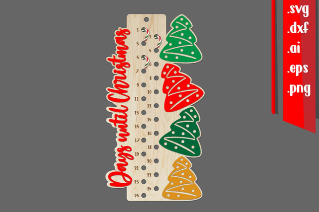 Christmas Countdown | Candy Cane Christmas Calendar SVG zafrans studio 