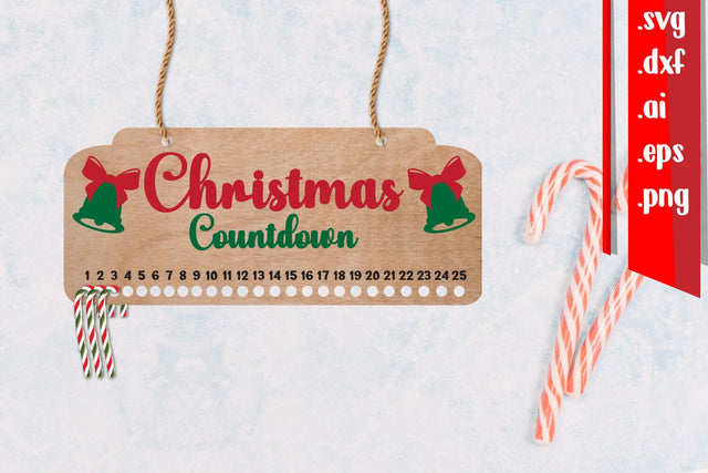 Christmas Countdown | Candy Cane Christmas Calendar SVG zafrans studio 