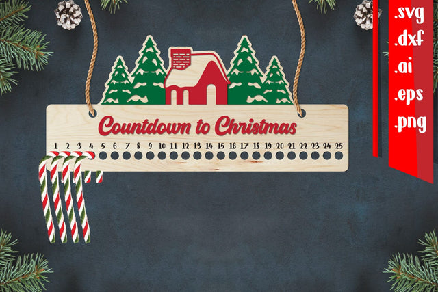 Christmas Countdown | Candy Cane Christmas Calendar SVG zafrans studio 