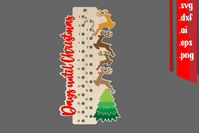 Christmas Countdown | Candy Cane Christmas Calendar SVG zafrans studio 