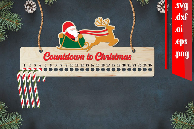 Christmas Countdown | Candy Cane Christmas Calendar SVG zafrans studio 