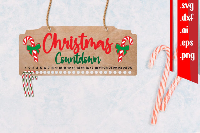 Christmas Countdown | Candy Cane Christmas Calendar SVG zafrans studio 