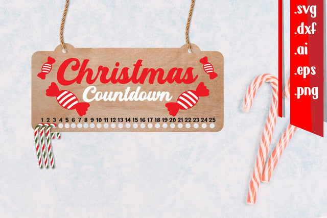 Christmas Countdown | Candy Cane Christmas Calendar SVG zafrans studio 