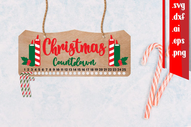 Christmas Countdown | Candy Cane Christmas Calendar SVG zafrans studio 