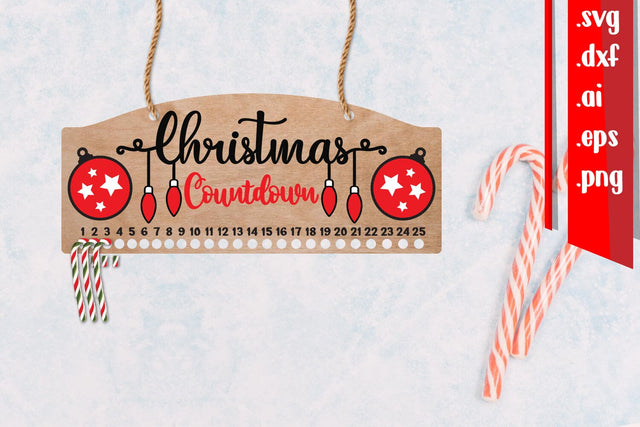 Christmas Countdown | Candy Cane Christmas Calendar SVG zafrans studio 