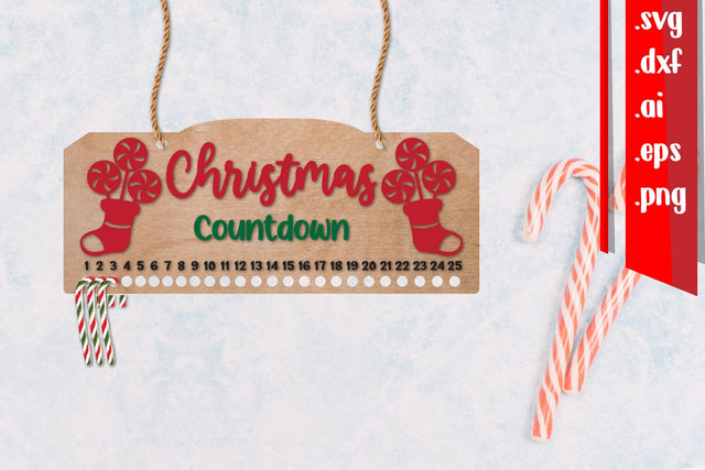Christmas Countdown | Candy Cane Christmas Calendar SVG zafrans studio 