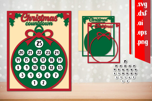 Christmas Countdown | Christmas Calendar | Laser Cut File SVG zafrans studio 
