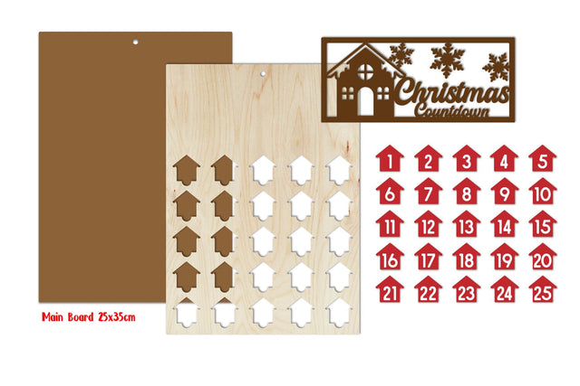 Christmas Countdown Laser Cut, Advent Calendar Laser Cut SVG zafrans studio 