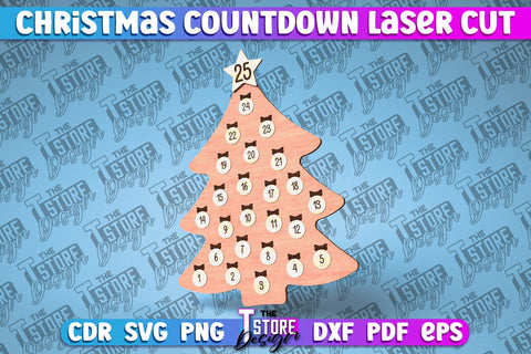 Christmas Countdown Laser Cut Bundle | Christmas Calendar | CNC Files SVG The T Store Design 