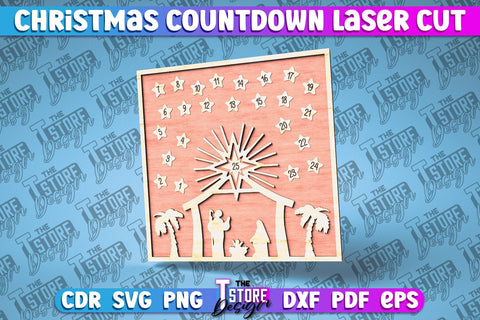 Christmas Countdown Laser Cut Bundle | Christmas Calendar | CNC Files SVG The T Store Design 