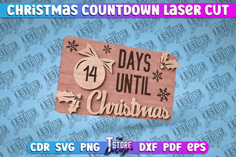 Christmas Countdown Laser Cut Bundle | Christmas Calendar | CNC Files SVG The T Store Design 