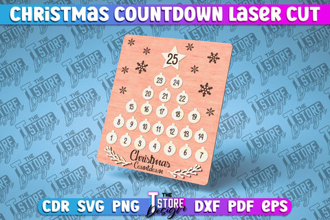 Christmas Countdown Laser Cut Bundle | Christmas Calendar | CNC Files SVG The T Store Design 