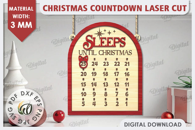 Christmas Countdown Laser Cut Design. Advent Calendar SVG SVG Evgenyia Guschina 