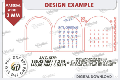 Christmas Countdown Laser Cut Design. Advent Calendar SVG SVG Evgenyia Guschina 
