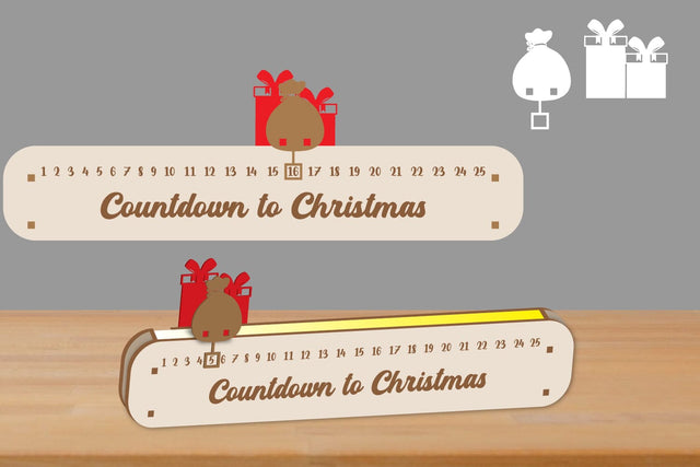 Christmas Countdown LED - Day Until Christmas Lasercut svg SVG zafrans studio 