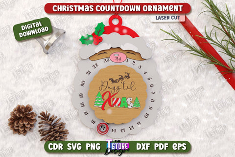 Christmas Countdown Ornaments Laser Cut Bundle | Christmas Calendar Template | Days Until Christmas | Christmas Tree Toy | CNC Files SVG The T Store Design 
