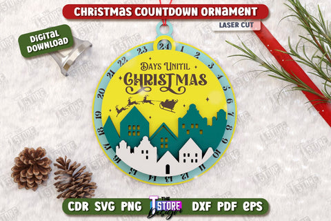 Christmas Countdown Ornaments Laser Cut Bundle | Christmas Calendar Template | Days Until Christmas | Christmas Tree Toy | CNC Files SVG The T Store Design 