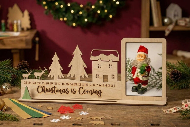 Christmas Countdown Photo Frame Lasercut, Advent Calendar SVG zafrans studio 