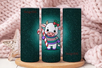 Christmas Cow 20oz Tumbler Wrap Sublimation DesignSVG 