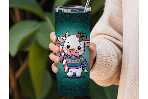 Christmas Cow 20oz Tumbler Wrap Sublimation DesignSVG 