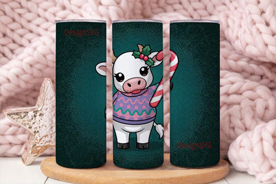 Christmas Cow 20oz Tumbler Wrap Sublimation DesignSVG 