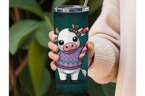 Christmas Cow 20oz Tumbler Wrap Sublimation DesignSVG 