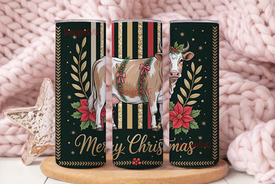 Christmas Cow 20oz Tumbler Wrap Sublimation DesignSVG 