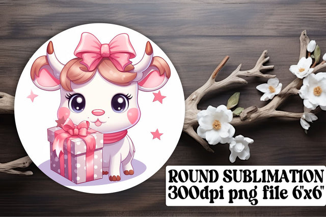 Christmas Cow Circle of Joy - Holiday Sublimation Art Sublimation afrosvg 