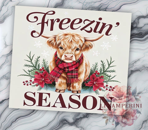 Christmas Cow, Highland Cow, Holiday Decor, Tumbler Wrap, Digital Download, PNG File, Winter Vibes, Festive Art Sublimation Li Zamperini 