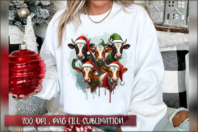 Christmas Cow PNG Sublimation Sublimation Sublimation Shetara Begum 