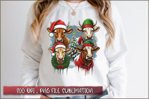 Christmas Cow PNG Sublimation Sublimation Sublimation Shetara Begum 