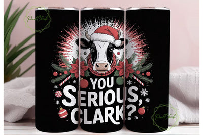 Christmas Cow Tumbler Wrap PNG Sublimation PixelChick 
