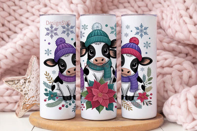 Christmas Cows 20oz Tumbler Wrap Sublimation DesignSVG 
