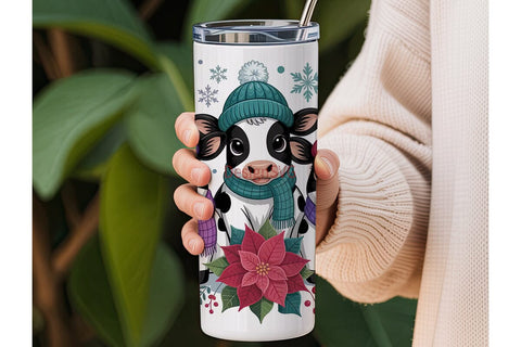 Christmas Cows 20oz Tumbler Wrap Sublimation DesignSVG 