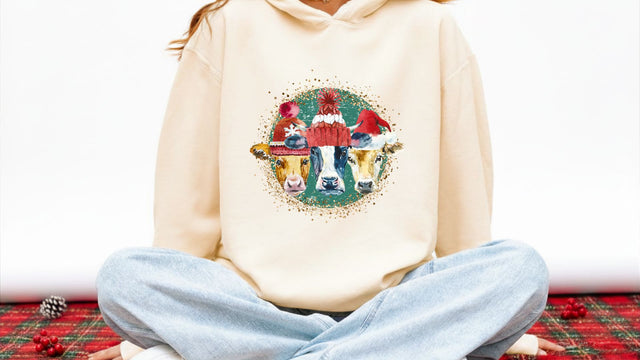 Christmas Cows Trio PNG | Farmhouse Holiday Cow Sublimation Design | Country Christmas Sublimation Sublimation Print Perfect Design Shop 
