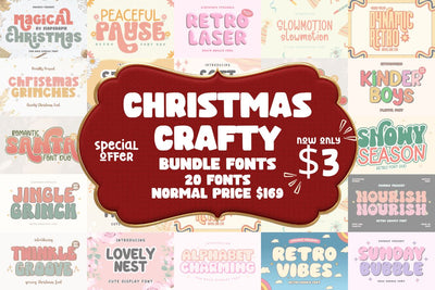 Christmas Crafty Fonts Bundle Font Masyafi Studio 