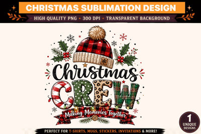 Christmas Crew PNG | Making Memories Together Christmas Sublimation Design | Buffalo Plaid Christmas Shirt PNG | Holiday T-Shirt Design | 300 DPI Sublimation BlackCatsMedia 