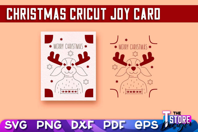 Christmas Cricut Joy Card SVG | Paper Cut SVG | Christmas SVG Design v.1 SVG The T Store Design 