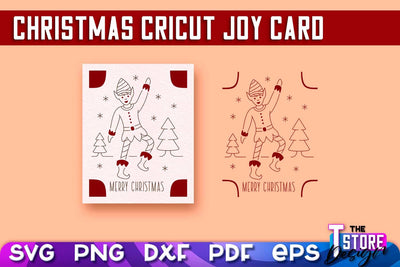 Christmas Cricut Joy Card SVG | Paper Cut SVG | Christmas SVG Design v.1 SVG The T Store Design 