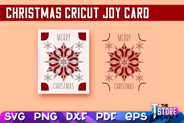 Christmas Cricut Joy Card SVG | Paper Cut SVG | Christmas SVG Design v.1 SVG The T Store Design 