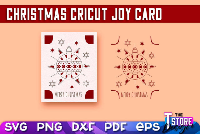 Christmas Cricut Joy Card SVG | Paper Cut SVG | Christmas SVG Design v.1 SVG The T Store Design 