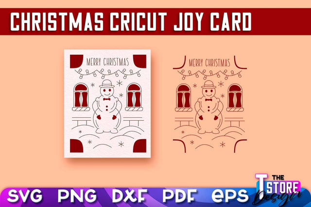 Christmas Cricut Joy Card SVG | Paper Cut SVG | Christmas SVG Design v.1 SVG The T Store Design 