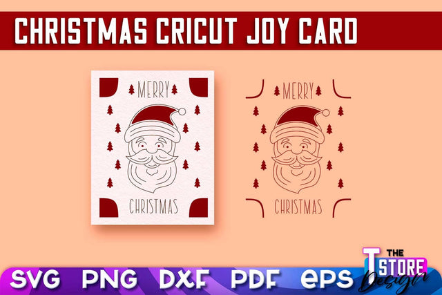 Christmas Cricut Joy Card SVG | Paper Cut SVG | Christmas SVG Design v.1 SVG The T Store Design 