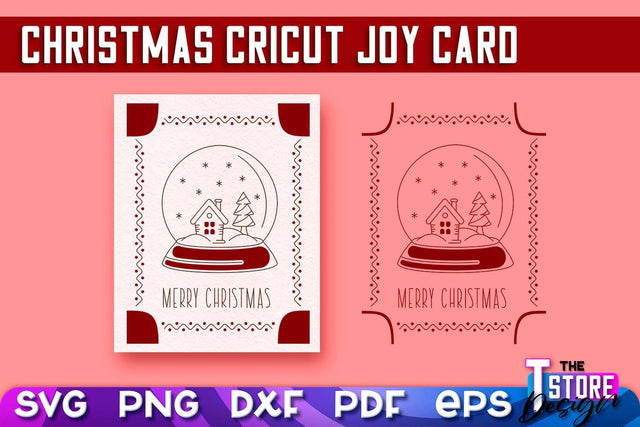 Christmas Cricut Joy Card SVG | Paper Cut SVG | Christmas SVG Design v.2 SVG The T Store Design 