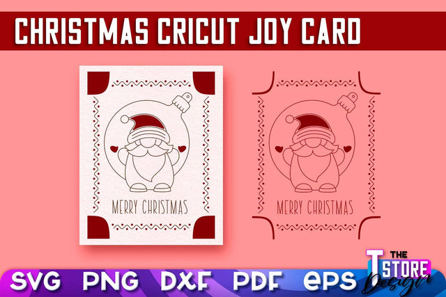 Christmas Cricut Joy Card SVG | Paper Cut SVG | Christmas SVG Design v.2 SVG The T Store Design 