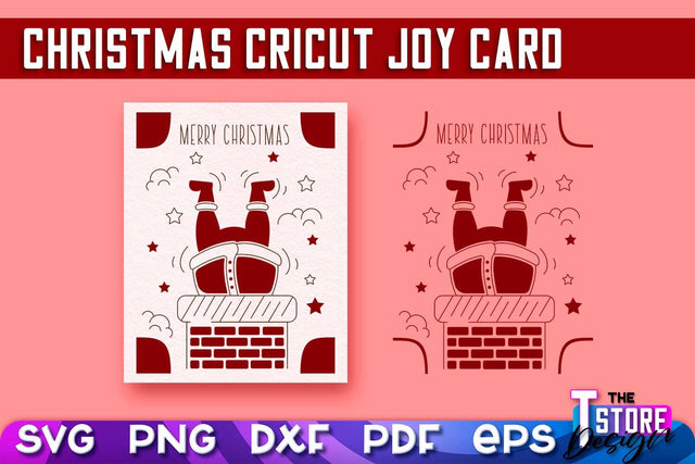 Christmas Cricut Joy Card SVG | Paper Cut SVG | Christmas SVG Design v.2 SVG The T Store Design 