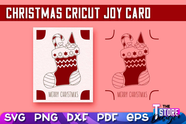Christmas Cricut Joy Card SVG | Paper Cut SVG | Christmas SVG Design v.2 SVG The T Store Design 