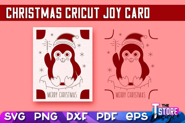 Christmas Cricut Joy Card SVG | Paper Cut SVG | Christmas SVG Design v.2 SVG The T Store Design 