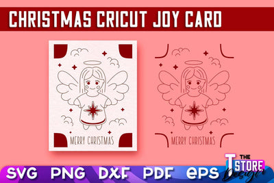 Christmas Cricut Joy Card SVG | Paper Cut SVG | Christmas SVG Design v.2 SVG The T Store Design 